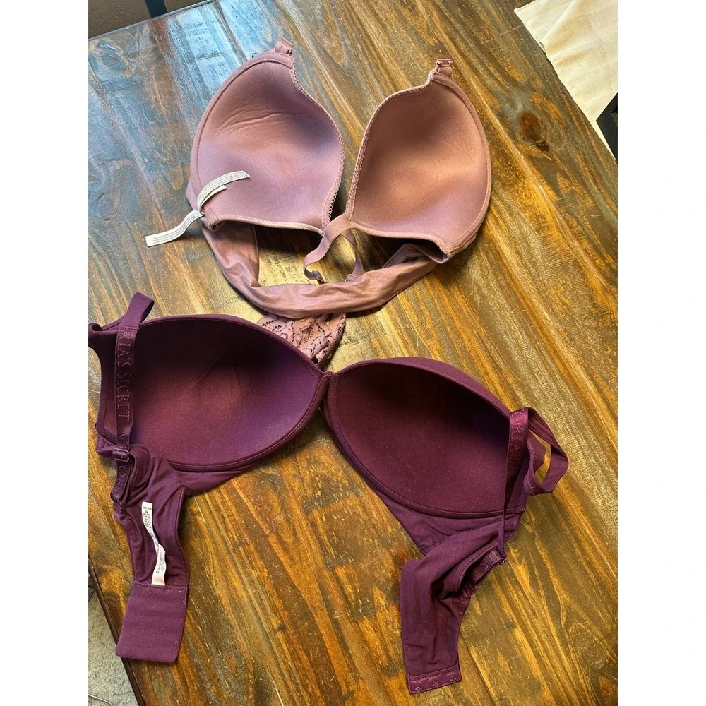 Victoria's Secret Body By Victoria 40DD Bra Bundle Wireless Racerback Purple 2pk